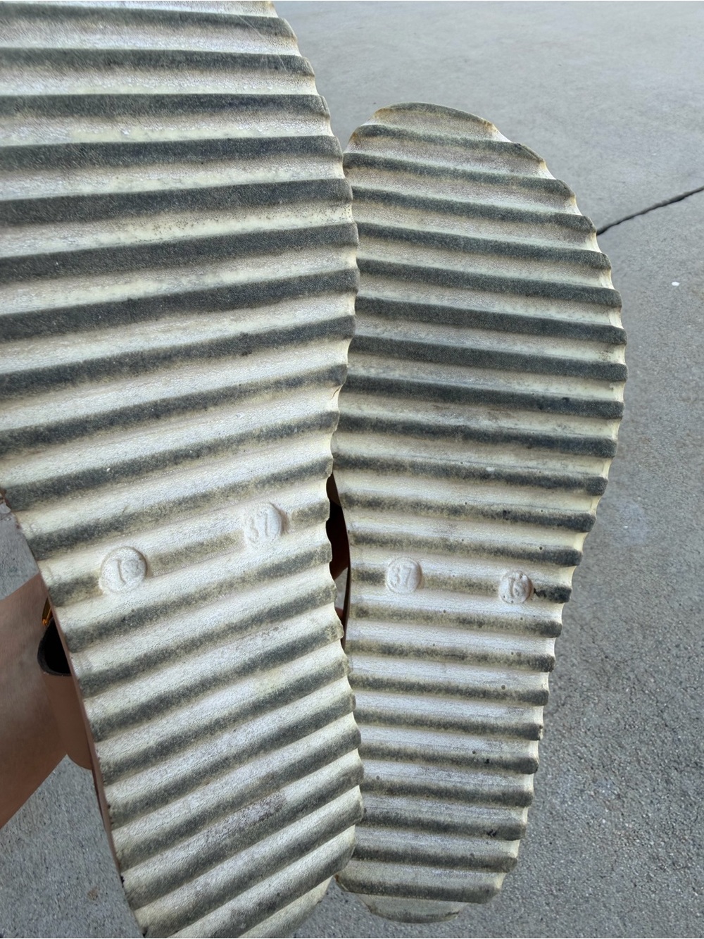 Neutral Ribbed Sole Sandals - Picture 4 of 5